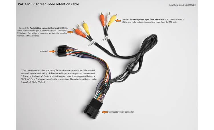 PAC GMRVD2 Rear Video Retention Cable Other