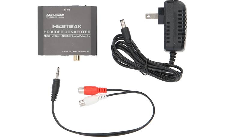 Metra CS-HDMABO1 Converter with included AC adapter and stereo minijack-to-RCA adapter cable