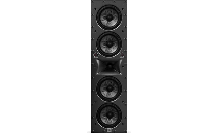 JBL Studio 6 Theater Magnetic grille removed to show independent woofer and tweeter level controls