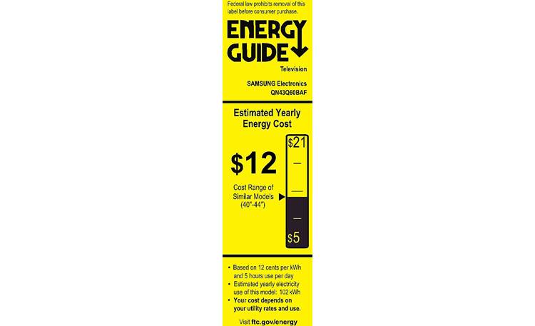 Samsung QN43Q60B Energy Guide