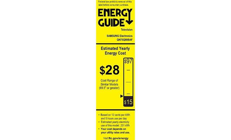 Samsung QN75Q80B Energy Guide