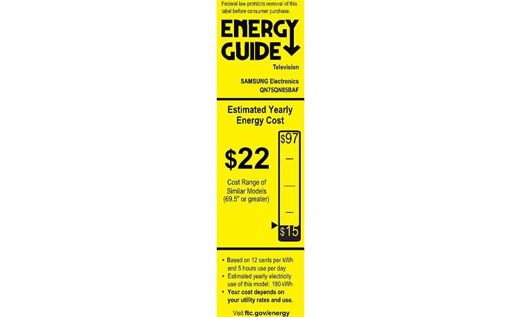 Samsung QN75QN85B Energy Guide