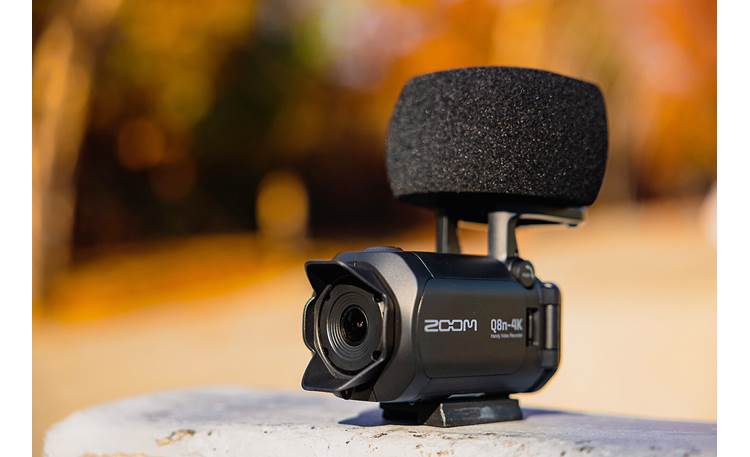 Zoom Q8n-4K Handy Shown with included windscreen