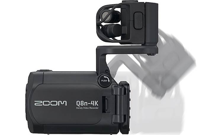 Zoom Q8n-4K Handy Shown with microphone arm extended