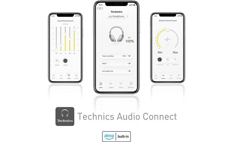 Technics EAH-A800 Mobile app for controlling noise cancellation and sound
