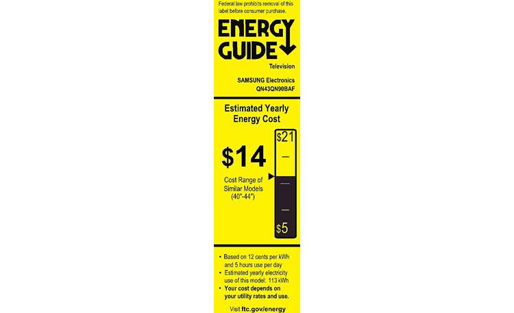 Samsung QN43QN90B Energy Guide