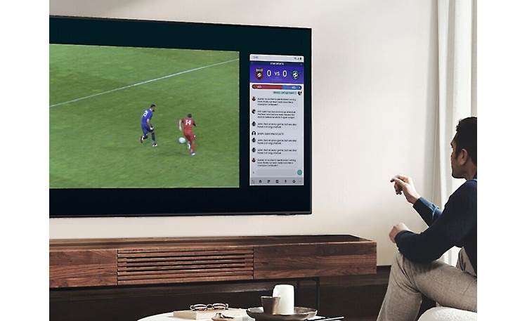 Samsung QN70Q60B Multi-view lets you mirror your phone's screen while you continue to stream other content