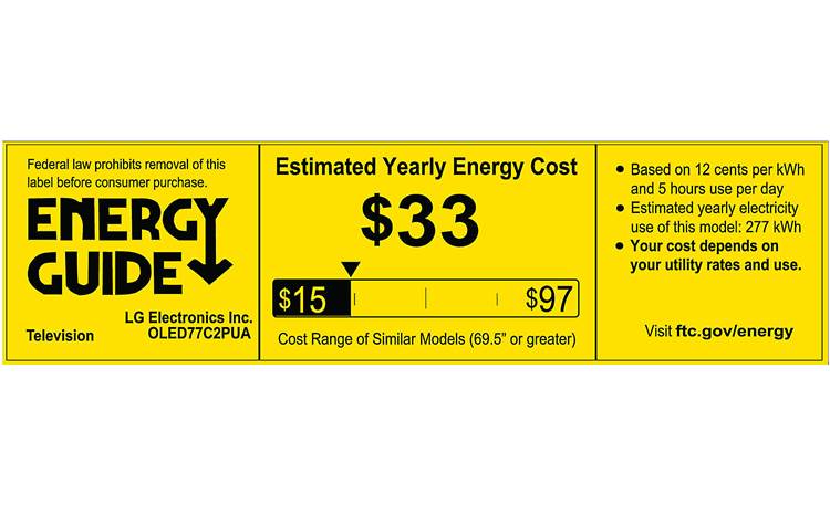 LG 77C2PUA Energy Guide