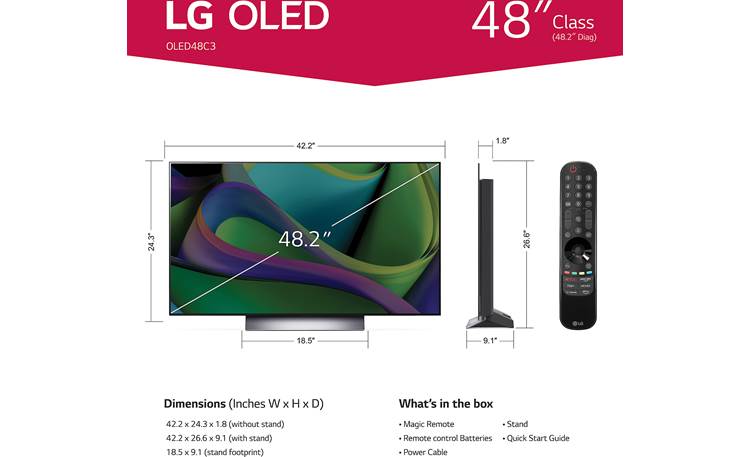 LG OLED48C3PUA (48") C3 OLED evo Smart 4K UHD TV with HDR at Crutchfield