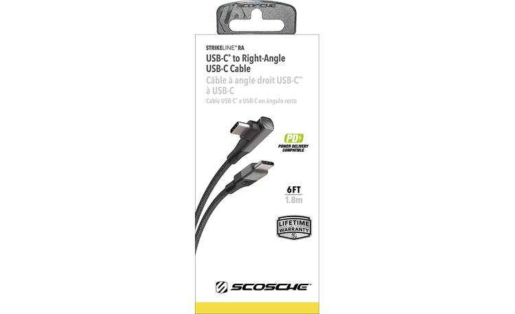 Scosche StrikeLine™ RA Premium USB-C (Black, 6 feet) USB-C to right ...