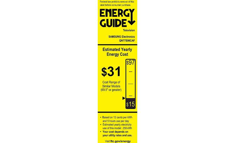 Samsung QN77S90C Energy Guide