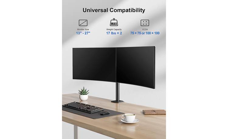 ErgoAV ERDAS2-01B For dual screens 13" to 27"