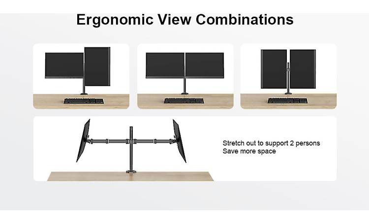 ErgoAV ERDAS2-01B Ergonomic mounting options