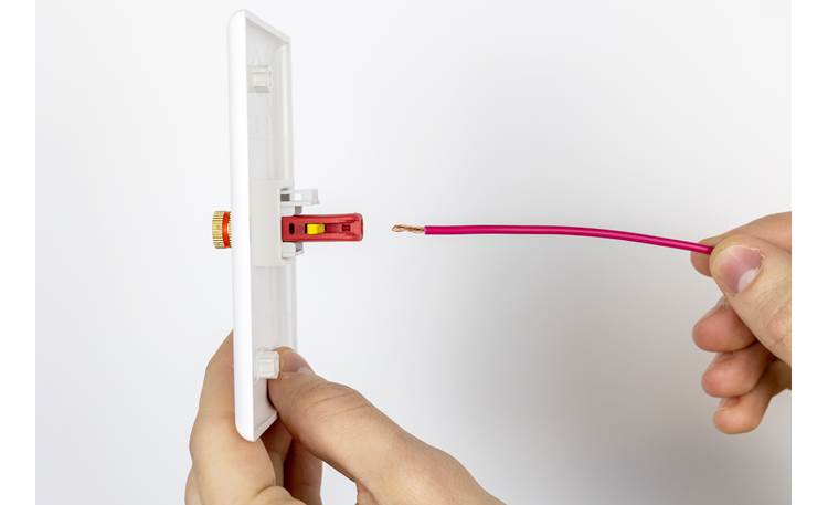 Speaker Snap Keystone Binding Posts Connecting speaker wire is a snap