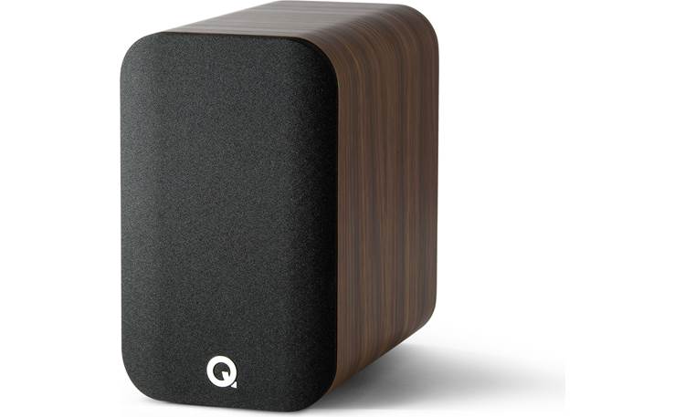 Q Acoustics 5010 Angled left view, with grille