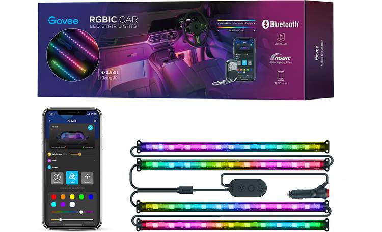 Govee RGBIC Smart Car LED Strip Lights Customize your car's interior  lighting at Crutchfield