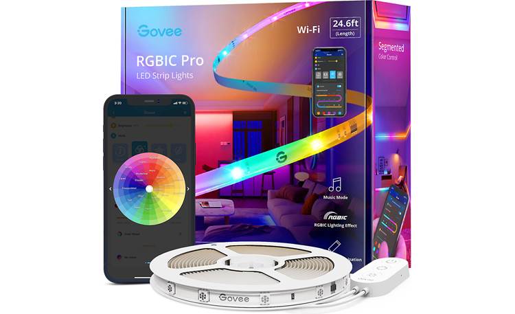 Govee RGBIC Pro LED Strip Lights (24.6-foot) Smart self-adhesive light  strip with Wi-Fi and built-in controller at Crutchfield