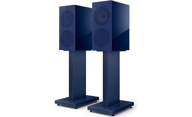 KEF R3 Meta Shown on matching stands, sold separately, with included microfiber grilles