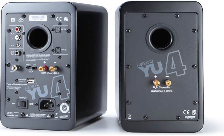 Kanto YU4 (Matte Black) Powered stereo speakers with Bluetooth® and ...