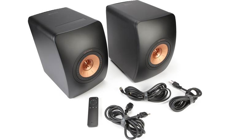 KEF LS50 Wireless II shown with included accessories 