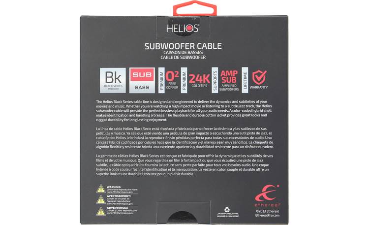 Ethereal Helios Subwoofer Cable Packaging (back)