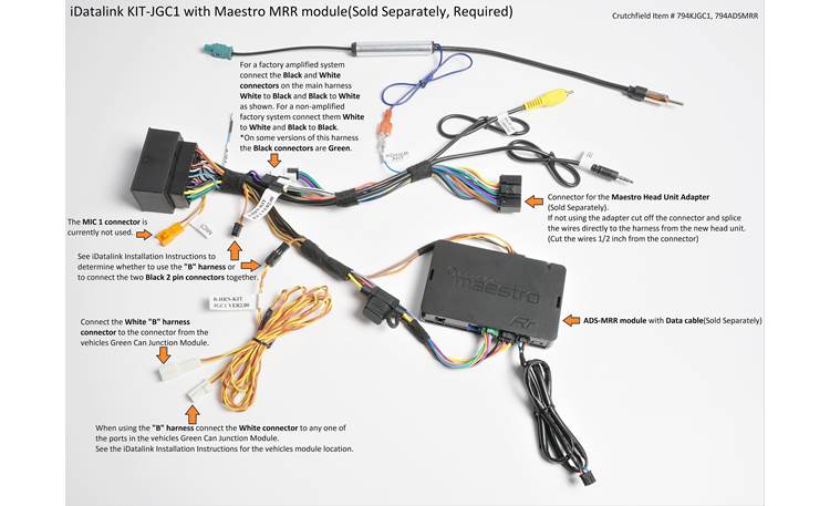 iDatalink KIT-JGC1 Dash and Wiring Kit Tech Graphic