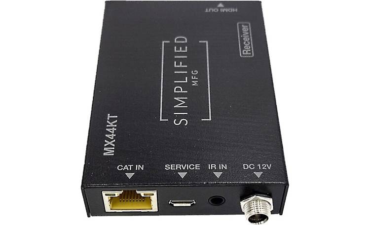 Simplified MFG MX44KT video receiver, showing Ethernet and IR inputs
