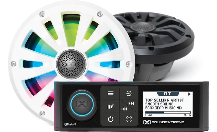SoundExtreme Marine Audio Bundle Includes digital media receiver and a pair  of 6-1/2 LED speakers at Crutchfield