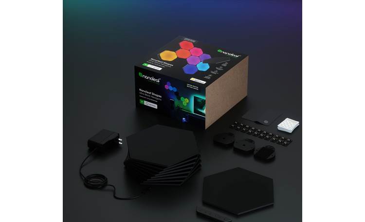 Nanoleaf Shapes Ultra at edition) (limited Smarter Black Base smart 9 Crutchfield light Kit black with panels hexagonal Hexagons kit