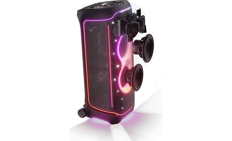  JBL Partybox Ultimate - Multi Purpose Party Speaker, with Wi-fi  & Bluetooth Connectivity, Wireless, Lightshow, IPx4 Slashproof, Dual Mic &  Guitar Inputs, Handle & Sturdy Wheels, Black : Electronics