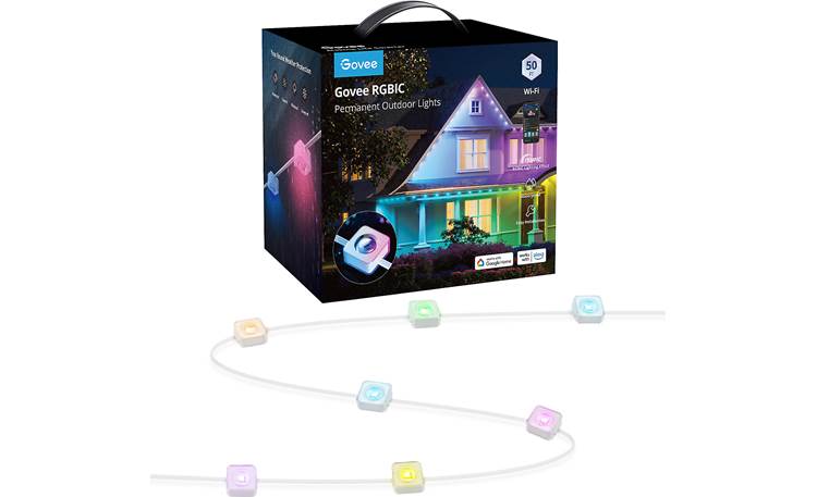 Govee RGBIC Permanent Outdoor Lights (50') Waterproof RGBIC light strip  with Wi-Fi at Crutchfield
