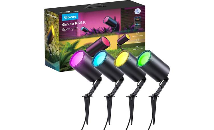 Govee Outdoor Spot Lights (4-pack) Smart RGBIC weatherproof lights for  gardens and home exteriors at Crutchfield