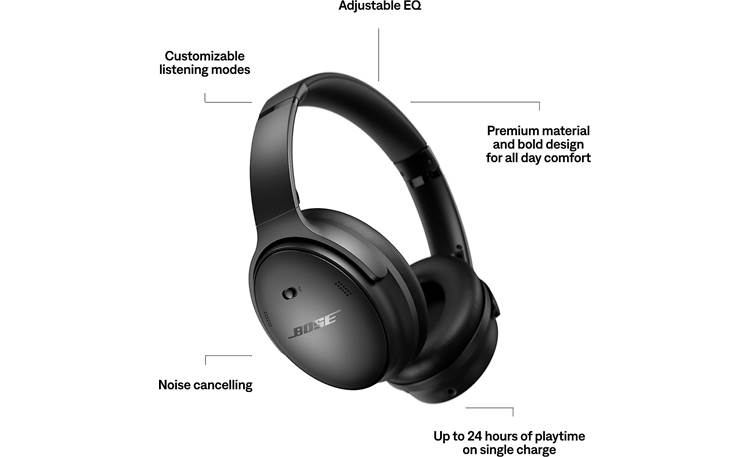 Bose QuietComfort® Headphones (Black) Over-ear wireless noise-cancelling  headphones at Crutchfield