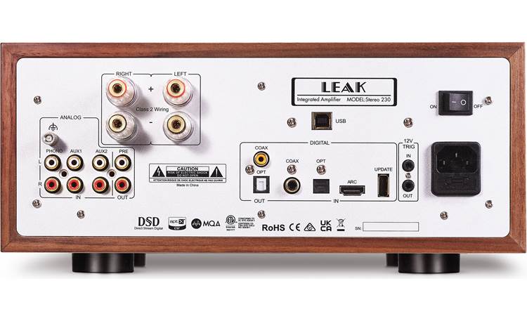 LEAK Stereo 230 HDMI ARC, digital audio inputs and outputs, pre-amp output, phono input, USB Type-B