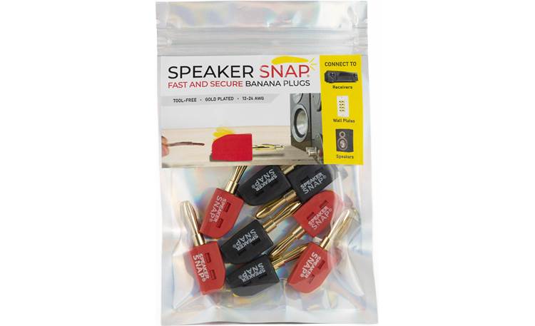 Speaker Snap Banana Connectors (8 pieces) Snap-lock banana plug connectors  for use with 12- to 24-gauge speaker wire at Crutchfield