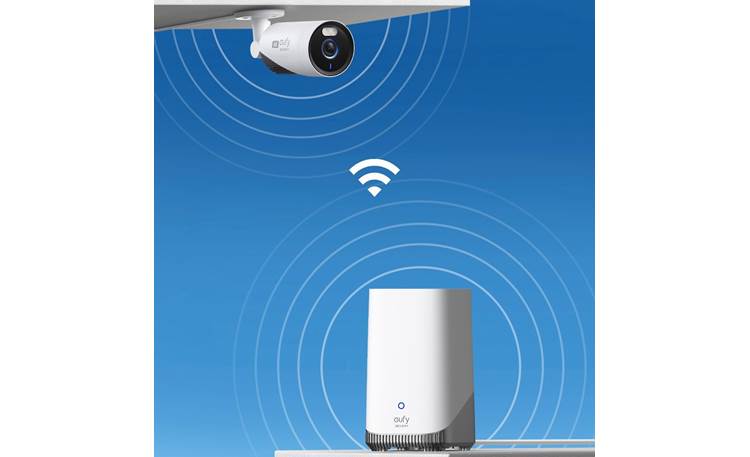 eufy by Anker eufyCam E330 Professional (4-Cam Kit) Cameras connect wirelessly with the HomeBase 3 up to 82 feet away