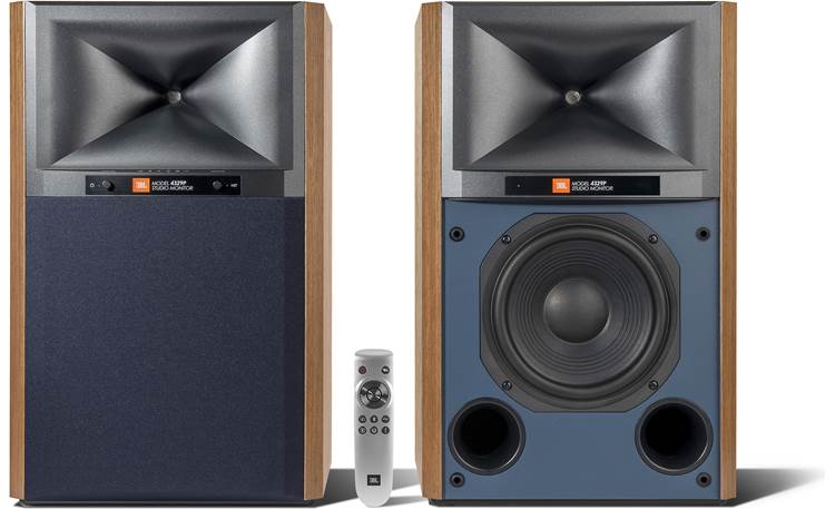 JBL 4329P Monitors (Walnut) Wireless powered speakers with Bluetooth®, Chromecast built-in, and AirPlay® 2 at Crutchfield