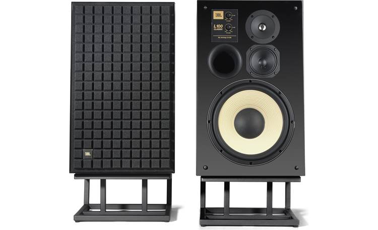 Slagskib lille Entreprenør JBL L100 Classic Black Edition Pair of vintage-styled speakers with  matching stands at Crutchfield