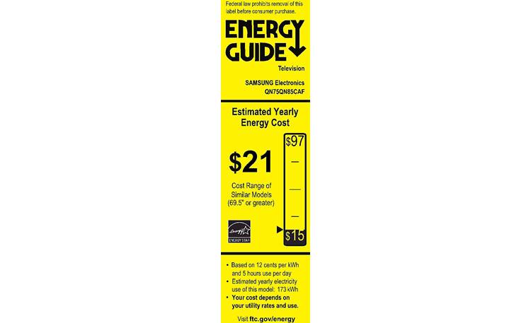 Samsung QN75QN85C Energy Guide