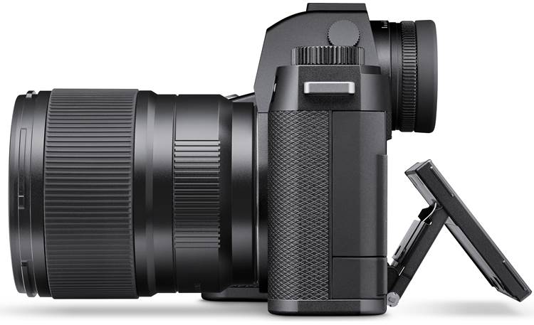 Leica SL3 (no lens included) Left-side view with tilting screen extended (lens sold separately)