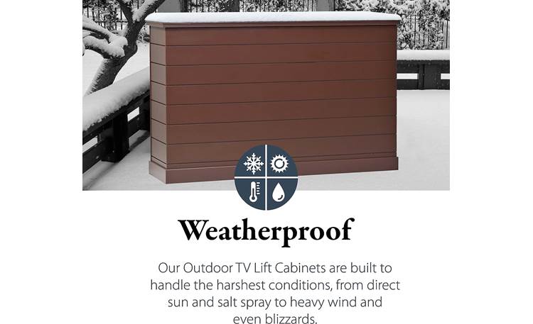 Large Outdoor Shiplap TV Lift Cabinet Weatherproof