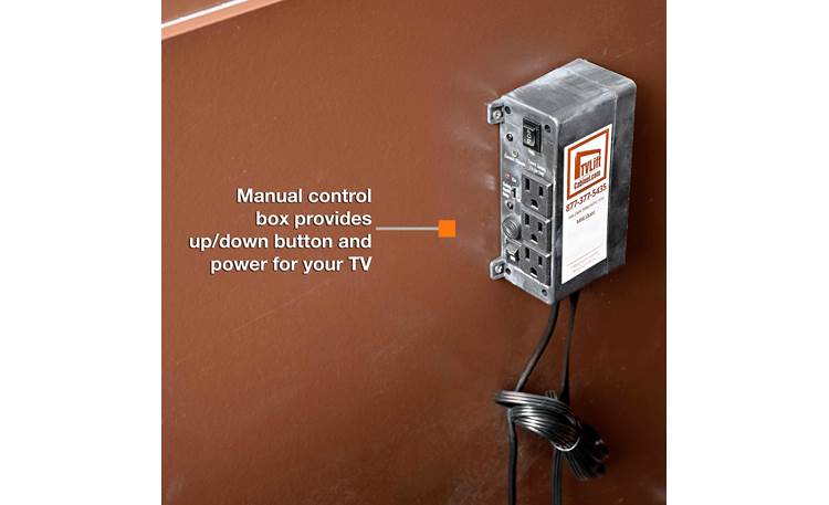 Large Outdoor Shiplap TV Lift Cabinet Manual control box with three outlets
