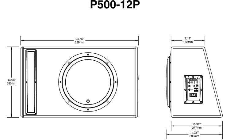 Rockford Fosgate P500-12P Dimensions