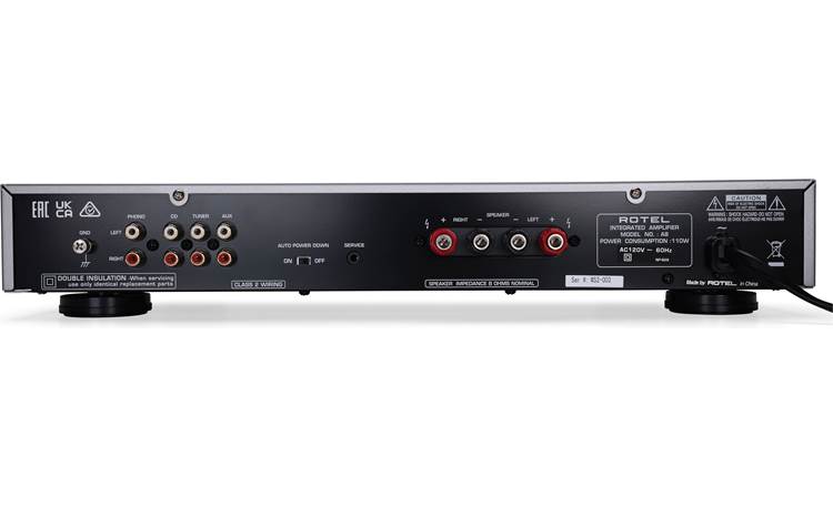 Rotel A8 Three stereo line-level inputs, a phono input, and one pair of speaker outputs