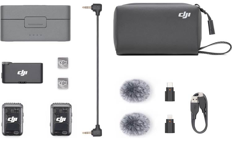 DJI Mic 2 Clip-On Transmitter/Recorder with Built-In Microphone (2.4 GHz,  Platinum White)
