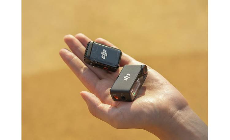 DJI Mic 2 Wireless Mic System Both the transmitter and the receiver fit in the palm of your hand