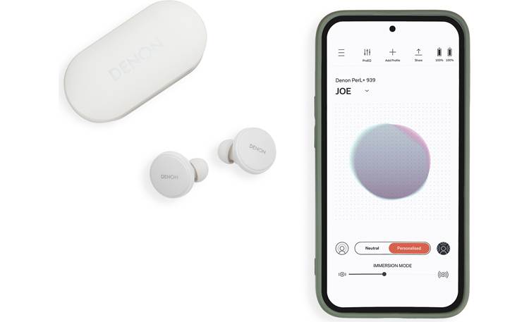 Denon PerL Pro The Denon Headphones app includes the Masimo AAT personalized sound