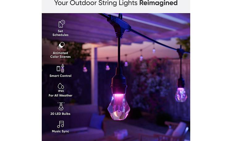 Nanoleaf Essentials Matter Multicolor Outdoor String Lights Smarter Kit ...