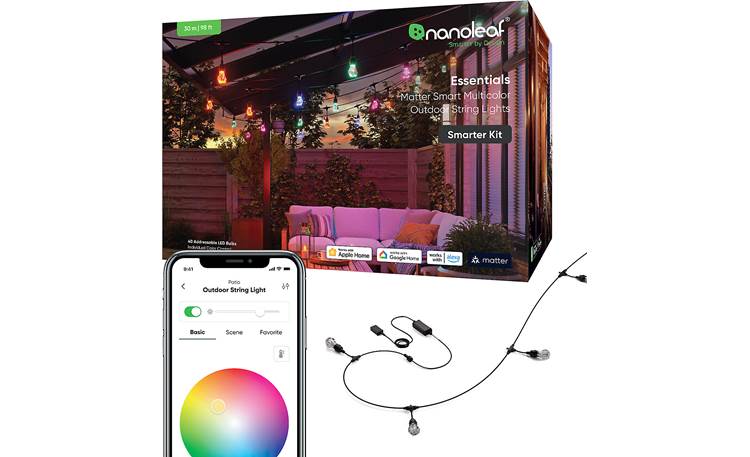 Nanoleaf Essentials Matter Multicolor Outdoor String Lights Smarter Kit ...