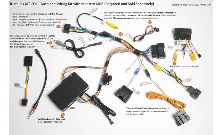 iDatalink KIT-FOC1 Dash and Wiring Kit Tech Graphic 